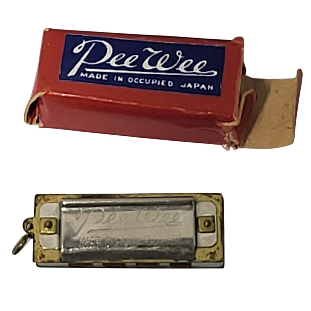 Vintage Pee Wee‎ Miniature Harmonica Made in Occupied Japan with Original Box